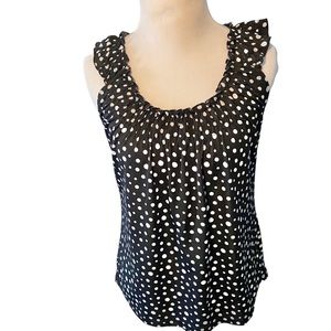 Carol Rose Black & White Polka Dot Top Size Small